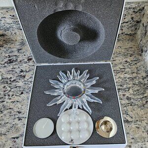 RARE VINTAGE SWAROVSKI CRYSTAL SOLARIS SUN STAR TAPER CANDLEHOLDER ORIGINAL BOX
